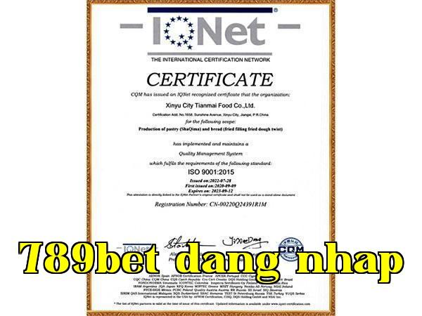 Chứng chỉ chứng nhận ISO